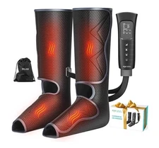 Men Women, Leg Massager for Circulation and Pain Relief FSA, 6 Modes Heat & Comp