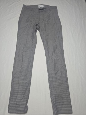 Topman Dress Pants Mens 31x30 Gray Striped Slim Flat Front Office Work Trousers
