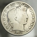 1912-D Barber Half Dollar 50C Denver Mint 90% Silver Better Date Coin