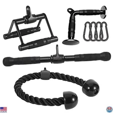 Heavy Duty Steel Cable Attachments for Home Gym, LAT Pulldown & Accessories