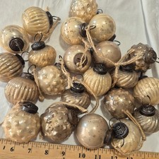 22 KUGEL STYLE CHRISTMAS ORNAMENTS SILVER MERCURY GLASS