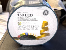 New GE 150 LED MICOBRIGHT MULTI COLOR CHOICE STRING LIGHT SHOW WHITE 43.4' XMAS