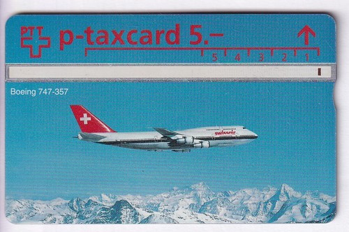 EUROPE TELECARTE / PHONECARD .. SUISSE 5FRCH L&G 329L PRIVEE AVION BOEING 747