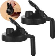 Wide Mouth Mason Jar Pour Spout Lids, Flip Cap Leak Proof Seal,