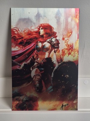 RED SONJA NOIR #1 METAL RUDY AO  WRAPAROUND HEROES CON EXTREMELY RARE LTD 