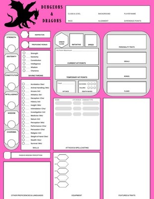 8.5x11 DND Campaign Character Sheet Notebook: Over 50 5E Character Sheets and Li