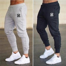 Joggers Sweatpants Men's Casual Slim-fit Fleece Pants Pockets Tapered Fit Gyming