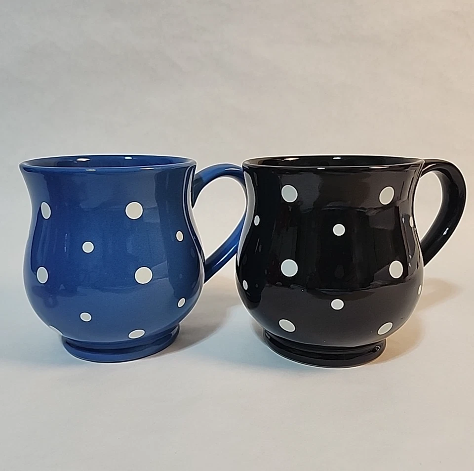 Temp-tations Mugs by Tara - Polka Dot - Red Green Blue Black 16 oz Set Of 4 EUC - Image 2 of 4