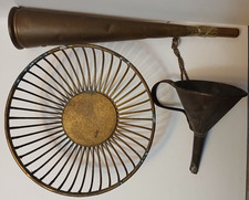 Konvolut Messing / Kupfer Obstschale, Trichter, Horn