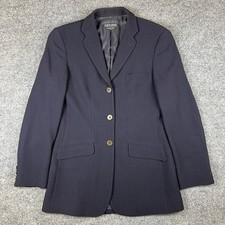 Vintage Giorgio Armani Blazer Mens 38 Blue Rayon Wool Blend Textured Knit Italy