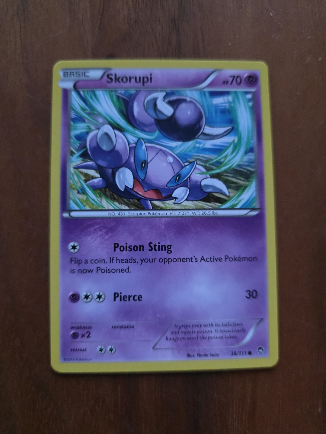 Skorupi 38/111 Pokemon Card XY Furious Fists 2014 