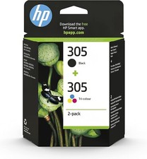 HP 305 Pack de 2 Cartouches d'Encre Noire et Trois Couleurs Authentiques 6ZD17AE