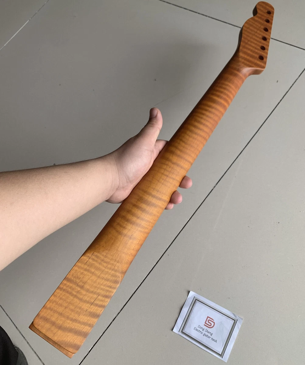 5A Roasted Flame Maple Electric Guitar Neck 22fret Tiger Print