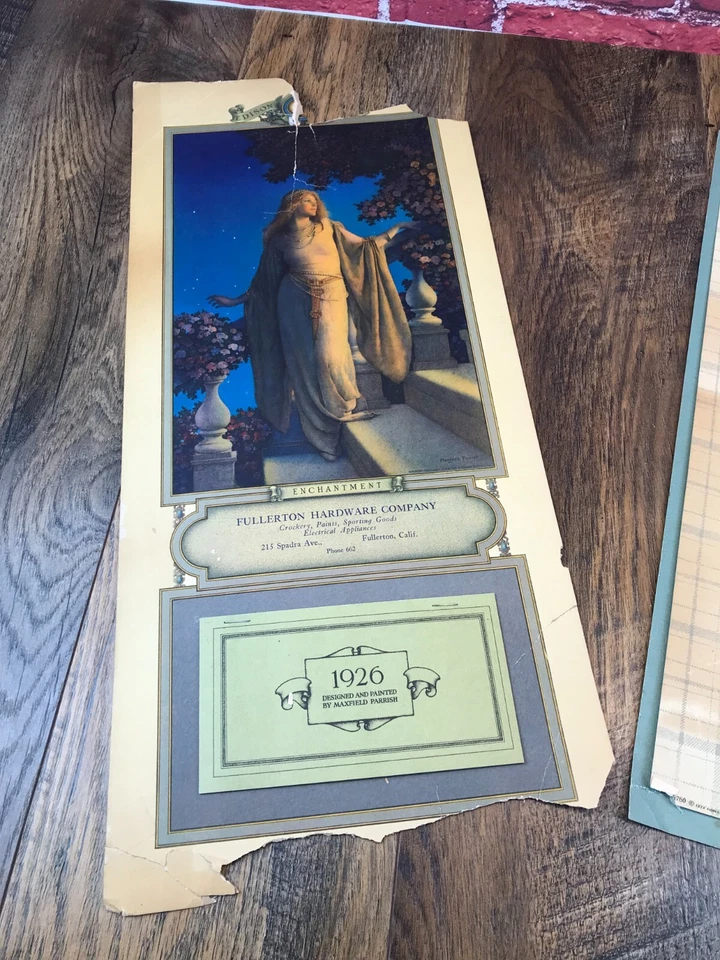 COMO ESTÁ Par Vintage '26 CALENDARIO MAXFIELD PARRISH ENCANTMENT Fullerton AULD LANG Foto 2 de 4
