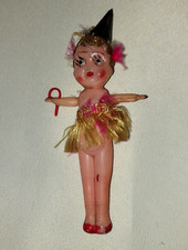 Celluloid Flapper Girl Kewpie Feathers Carnival Prize Doll Toy figurine