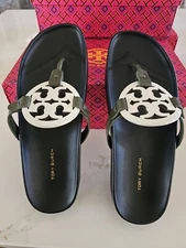 Tory Burch MILLER CLOUD Leccio / New ivory / Black Size 9 (New in Box) $278