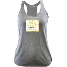 Ladies Rhode Island State Flag Distressed Racerback Tank Top