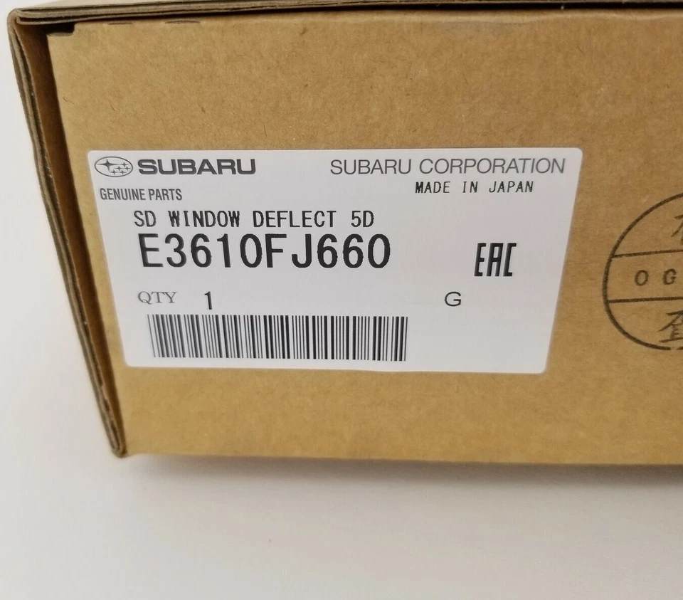 Deflectores de ventana lateral originales Subaru E3610FJ660 4 piezas Impreza 5 puertas y Crosstrek XV Foto 2 de 4