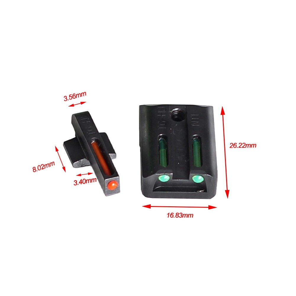 Sights Fiber Optic Light Tube Front & RearNovak Cut Green/RedRear