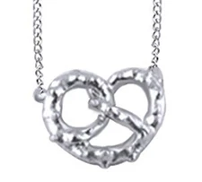 14k Gold Plated Sterling Silver Fashion Tiny Pretzel Necklace For Women's