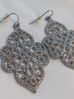 Stella & Dot Joyce Crystal Drop Chandelier Earrings Lace Design Statement  — photo 3