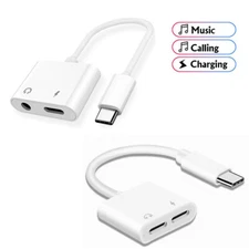 For Samsung S24 S23 Ultra iPhone16 USB-C to 3.5mm Headphone Audio Charge Adapter
