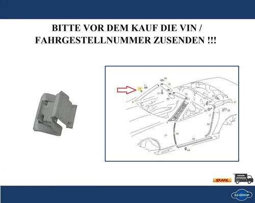 Genuine Fairing Clips Clasp Roof for Mercedes-Benz SLK R170 A1409882778