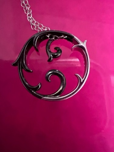 Disney Enchanted Villains Maleficent Silver Necklace w/ Diamond Thorn Pendant