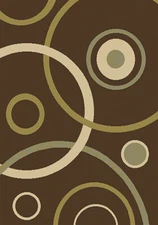 Home Dynamix Brown Circles Rings Shapes Contemporary Area Rug Geometric 827-500