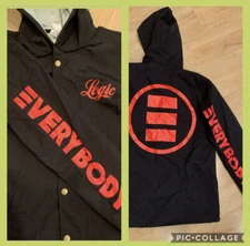 LOGIC EVERYBODY Jacket Music Tour Hooded Windbreaker Men’s S Unisex Black