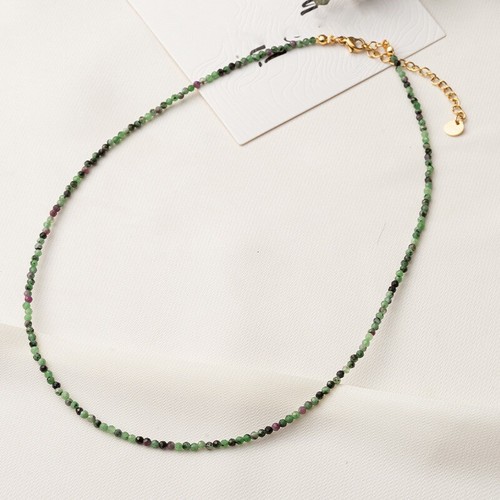 3mm Round Faceted Natural Gemstone Zircon Beads Stone String Choker Necklace - Picture 8 of 19