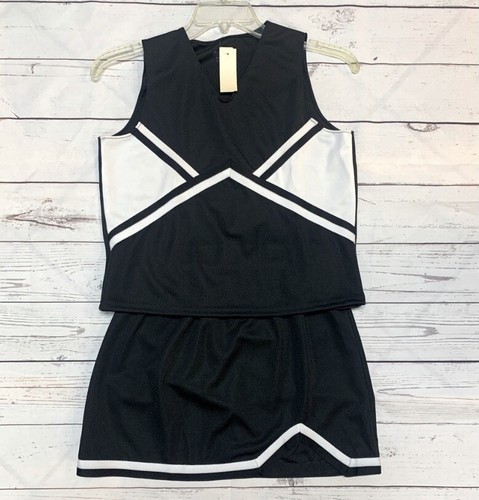 Conjunto de uniformes de porristas para porristas en blanco y negro grande en blanco sin logotipo para adultos nuevo con etiquetas