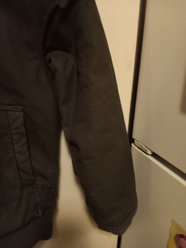 Carhartt Youth Jacket M-10/12 Canvas Hood Quilted Insulated Olive OJ8545-B - Picture 6 of 20