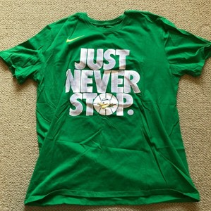Nike Oregon Ducks Basketball Team Issued Tee T-Shirt Green Just Never Stop L | eBay