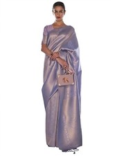 Women's Silk Blend Woven Design Saree With Unstitched Blouse Piece
