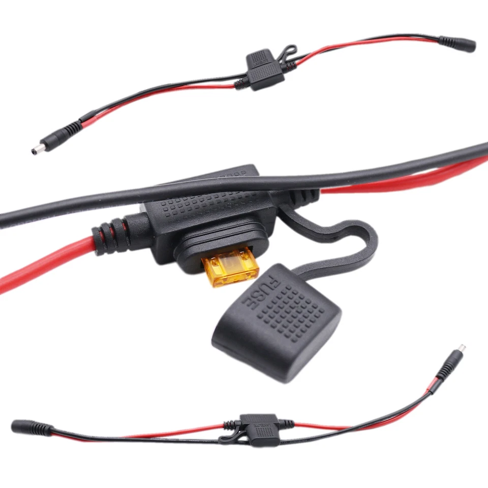 10x DC 5.5mm x 2.1mm Male to Female Power Cable w/ 5A Fuse LED Strip CCTV Camera - Image 3 of 4