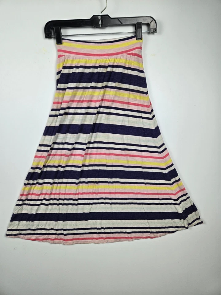 Maxi Falda Cherokee Niñas M 7/8 Multicolor Rayas Estampada Cintura Elástica Pull On Foto 4 de 4
