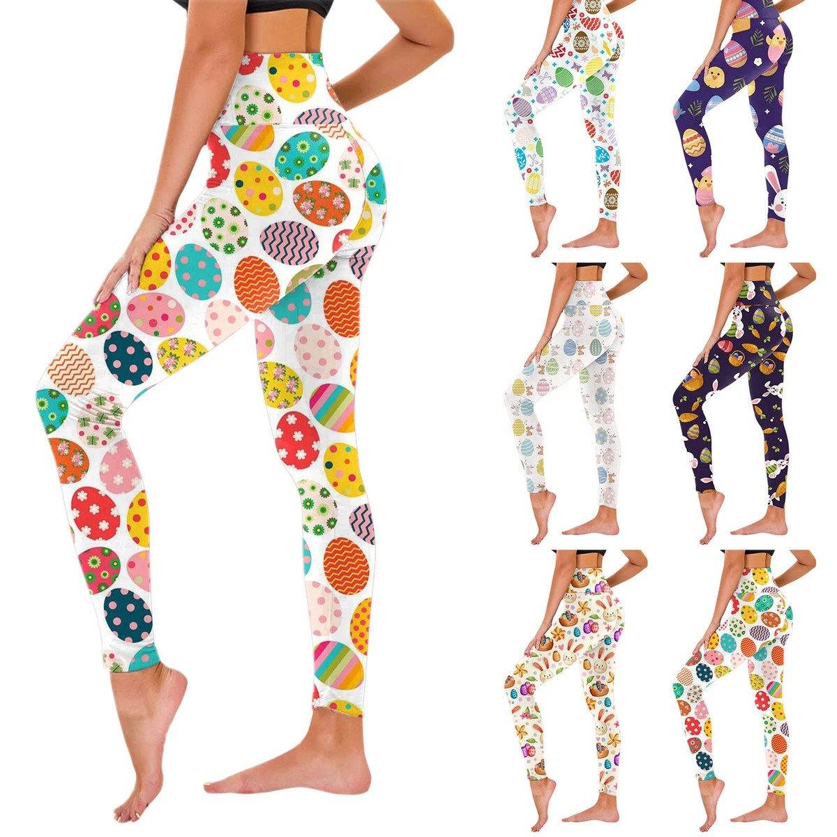 Womens Casual Pants Easter Print Leggings Sports Teacher Clothes for Women