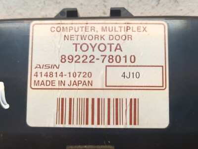 Lexus Nx300h Door Control Multiplex Network Computer ECU 89222 