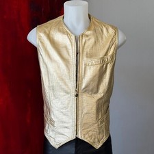 GIANNI VERSACE gold leather vest size IT 52 from F/W 1994/95