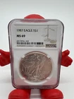 1987 $1 American Silver Eagle NGC MS69
