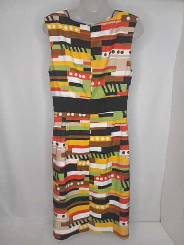 AGB Dress Size 14 Sleeveless Bright Colorblock Zip Midi - Picture 6 of 9