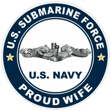 US Submarine Force Proud Wife Silver Dolphins Bumper Sticker Military Decal 5"