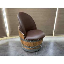 Wine Barrel Chair Brown (Barrel Chair-Whiskey Barrel Chair-Bourbon Barrel Chair)