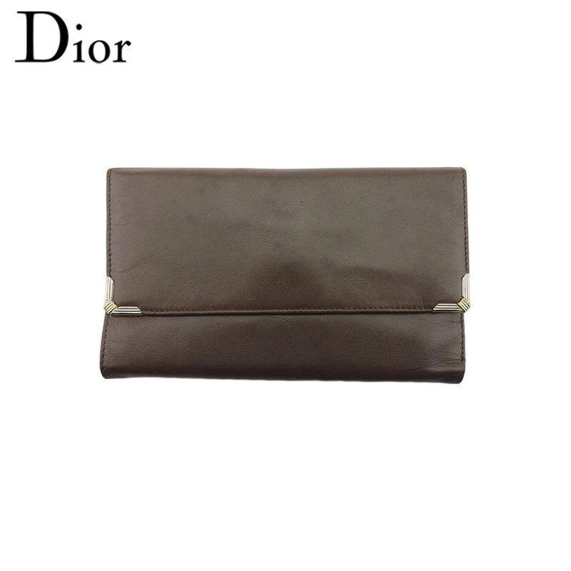 Portefeuille long Dior plaque carrée agneau authentique occasion T22251