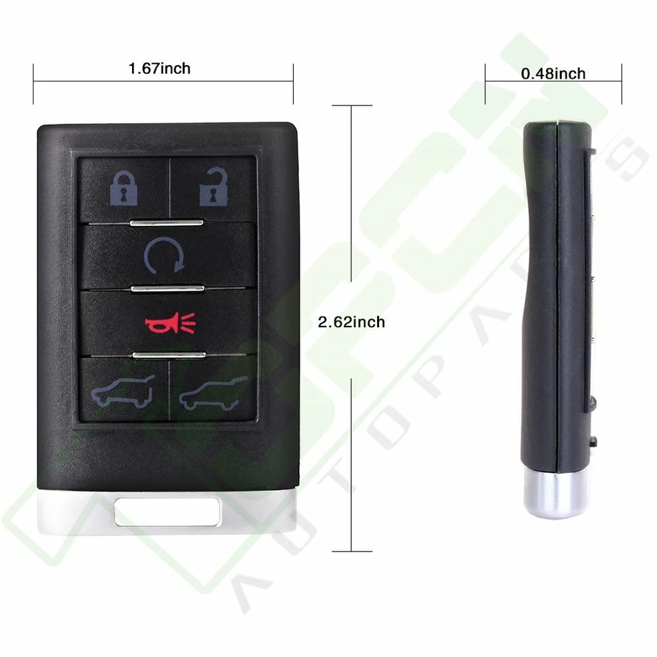 For Cadillac Escalade 2009 2010 2011 2012 2013 2014 Key Fob Shell Replacement - Изображение 3 из 4