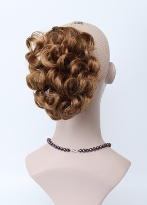 ponytail hairpieces claw extensions wavy curly strawberry blonde short clip hair