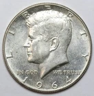 1964 50c Kennedy 90% Silver Half Dollar - RAW - Nice Looking Coin