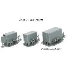 HO Scale 3 U Haul Trailers HO3023