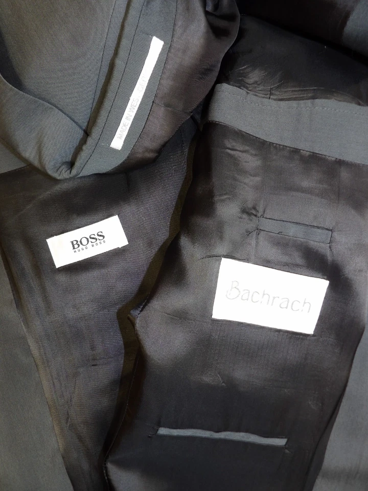 Traje Para Hombre Hugo Boss 40r 32W X 31 Gris Lana Mezcla Rayón Nuevo Sin Etiquetas L-#108 Foto 4 de 4